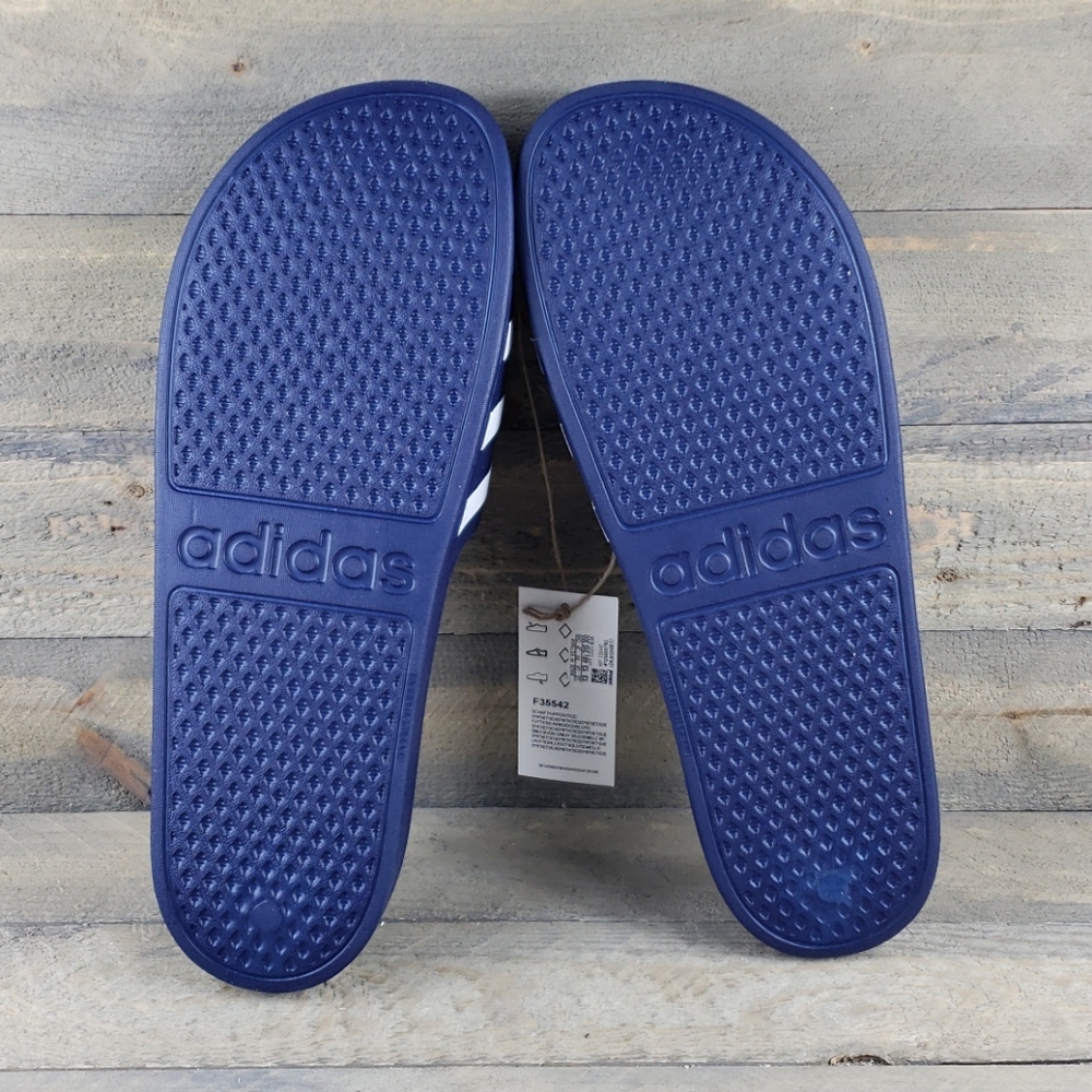 adidas Adilette Aqua Slides Sandals Blue/White - Picture 6 of 8